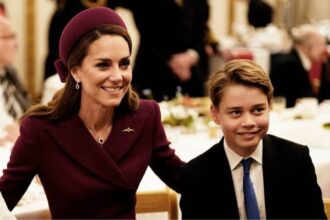 Prince George almost outshone Kate Middleton in height at their latest public appearance