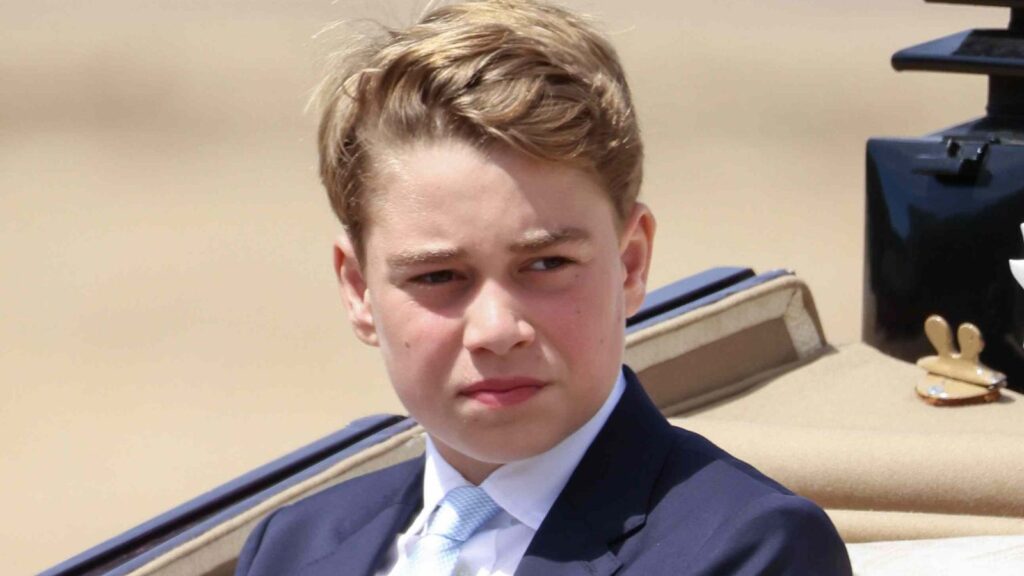 Prince George fights his impulses during the national anthem at Trooping the Colour Prince George fights his impulses during the national anthem at Trooping the Colour