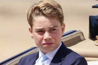 Prince George fights his impulses during the national anthem at Trooping the Colour