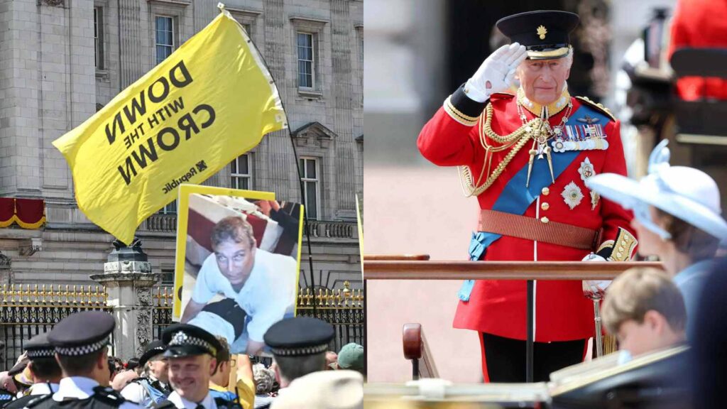 Protesters bring ex-Prince Andrew and his affiliation with Jeffrey Epstein to King Charles' birthday celebration Protesters bring ex-Prince Andrew and his affiliation with Jeffrey Epstein to King Charles' birthday celebration