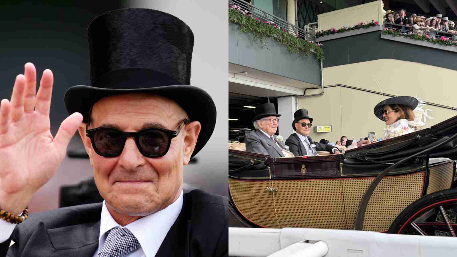 King Charles and Queen Camilla welcome Stanley Tucci to Royal Ascot King Charles and Queen Camilla welcome Stanley Tucci to Royal Ascot