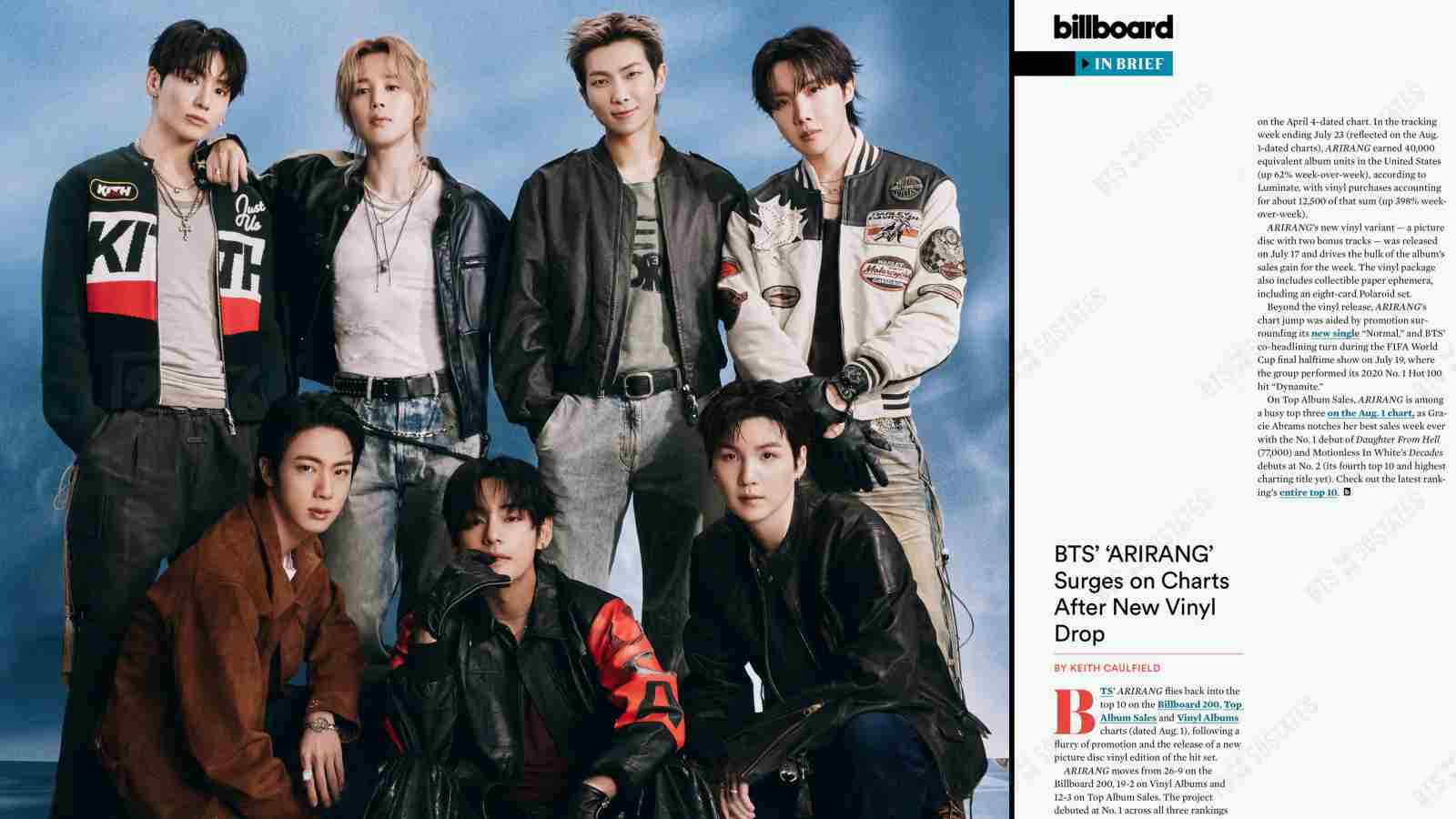 A new vinyl release sends BTS’ ARIRANG back into the top ten
