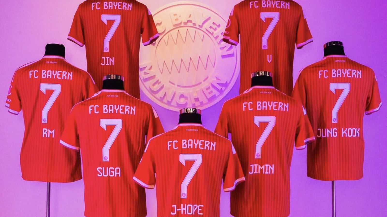 FC Bayern München reveals special BTS jerseys ahead of the group’s concert BTS individual jerseys for the FC Bayern Munchen