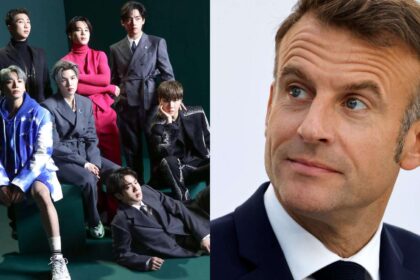 French President Emmanuel Macron attends BTS concert in Paris