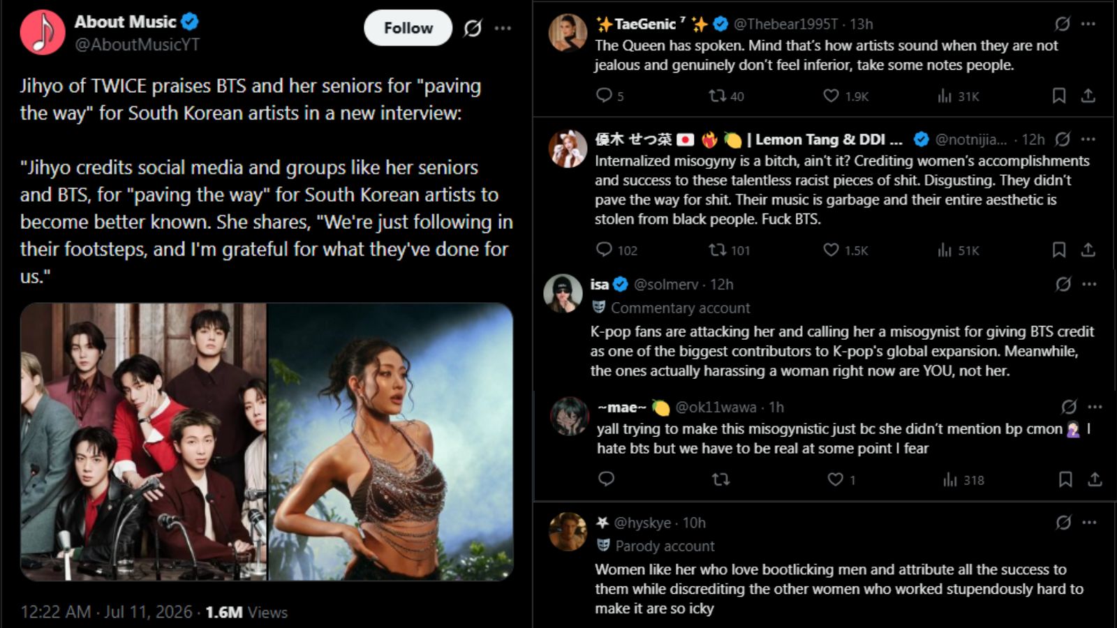 TWICE's Jihyo comments on BTS' legacy sparks mixed fan reactions TWICE's Jihyo comments on BTS' legacy sparks mixed fan reactions