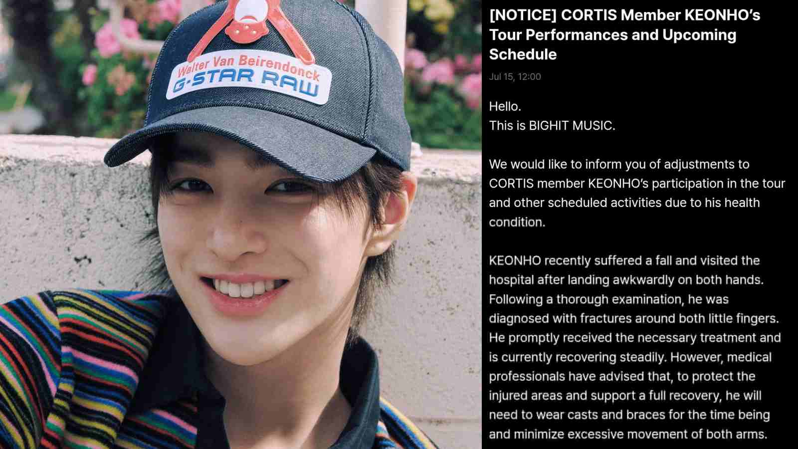 CORTIS' Keonho confirms he will perform despite hand fractures CORTIS' Keonho confirms he will perform despite hand fractures