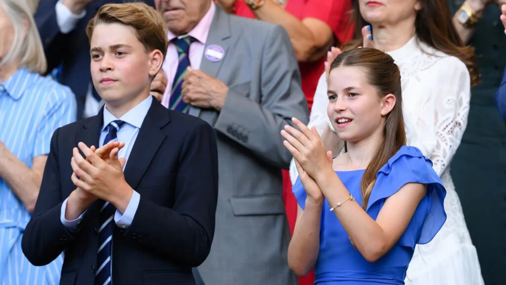 Prince George and Princess Charlotte's voices are heard in a rare moment at Wimbledon
