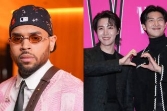 BTS’ RM and J-Hope meet Chris Brown during his R&B Stadium Tour