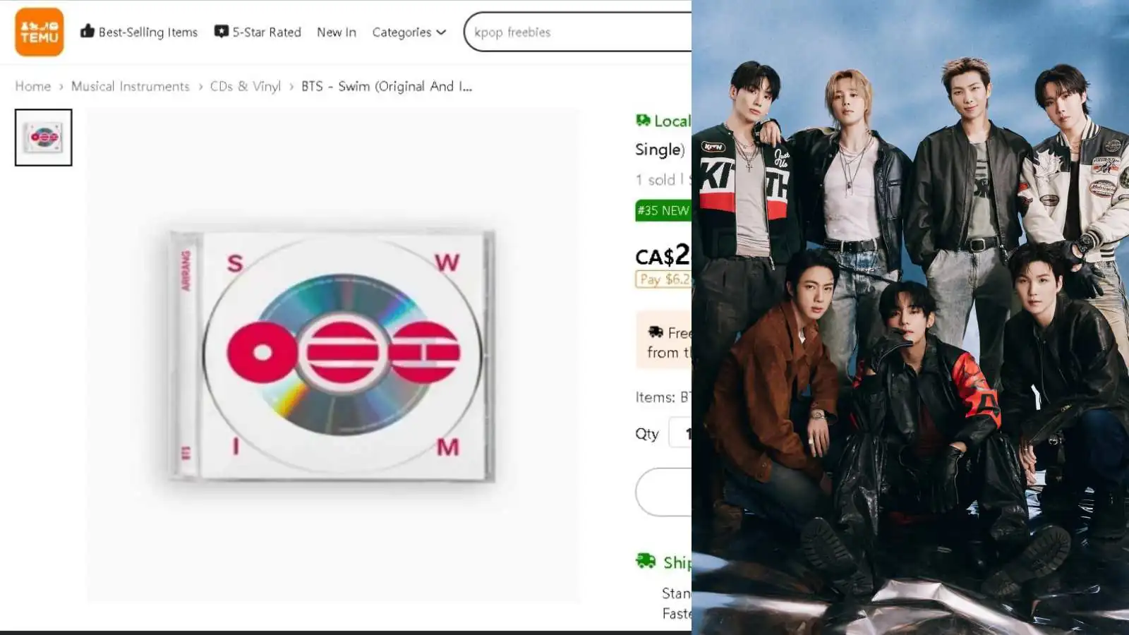 BTS’ “Swim” copies spark intellectual property concerns on Temu