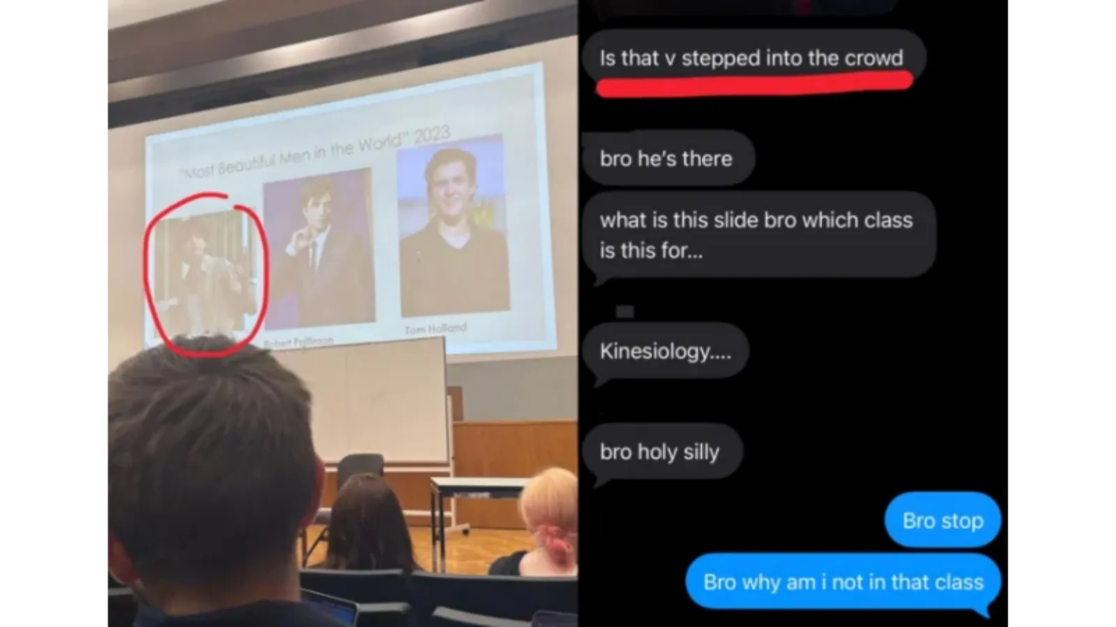 BTS' V becomes case study in United States university course on global beauty standards Kim Taehyung in a US CLASS