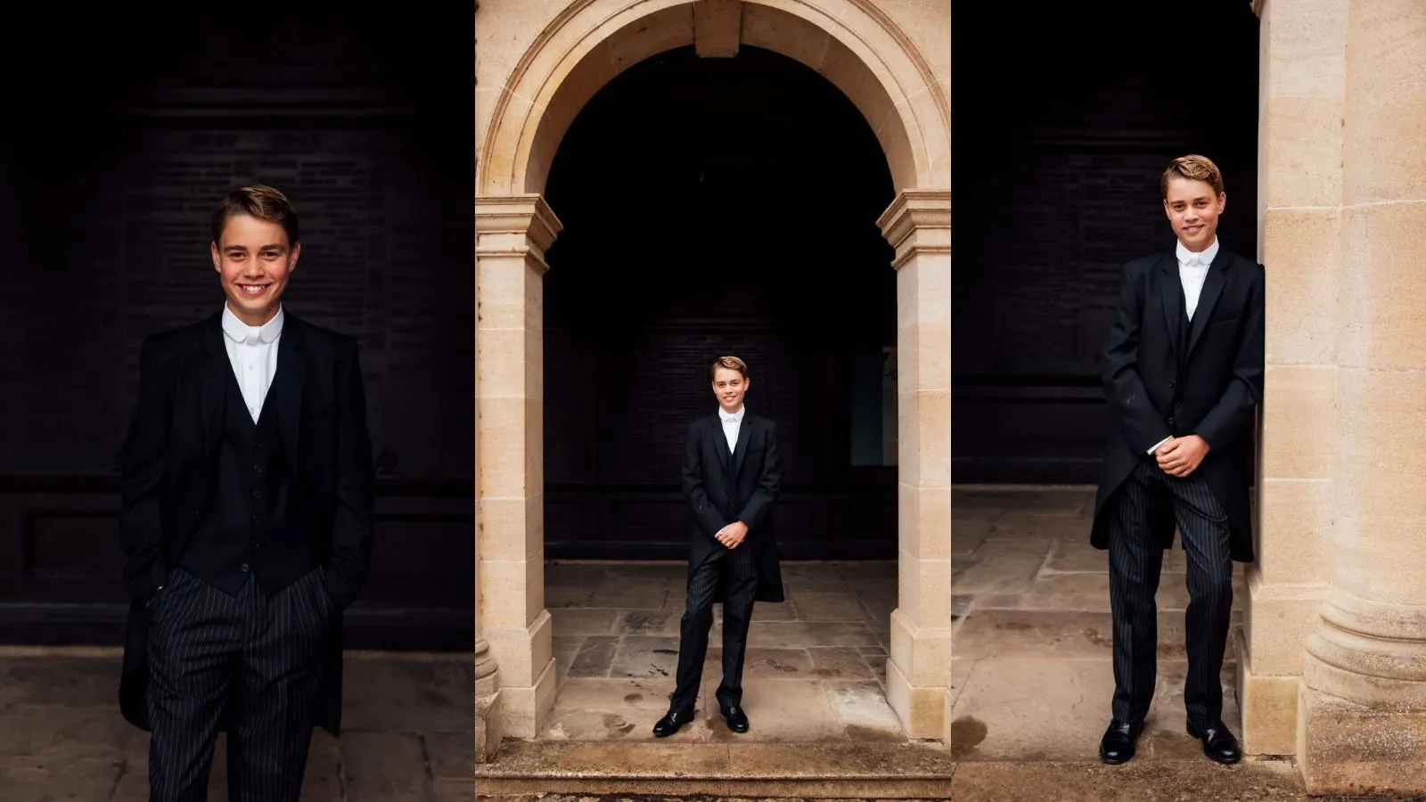 Check out the first photos of Prince George wearing his Eton College uniform Check out the first photos of Prince George wearing his Eton College uniform