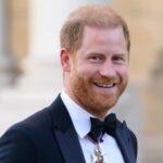 Prince Harry gives a family update in his first UK public appearance