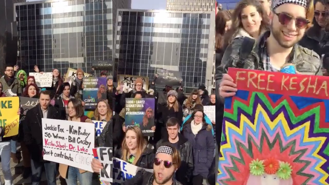 Kesha fans protesting outside New York City Courthouse | #FreeKesha