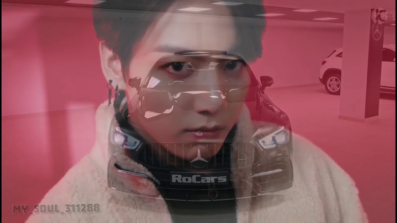 Jungkook in a Mercedes-Benz commercial.