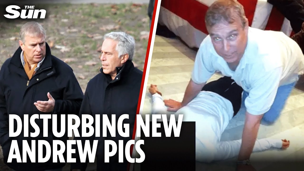 Shamed former prince Andrew seen crouching over woman on floor in latest Epstein files