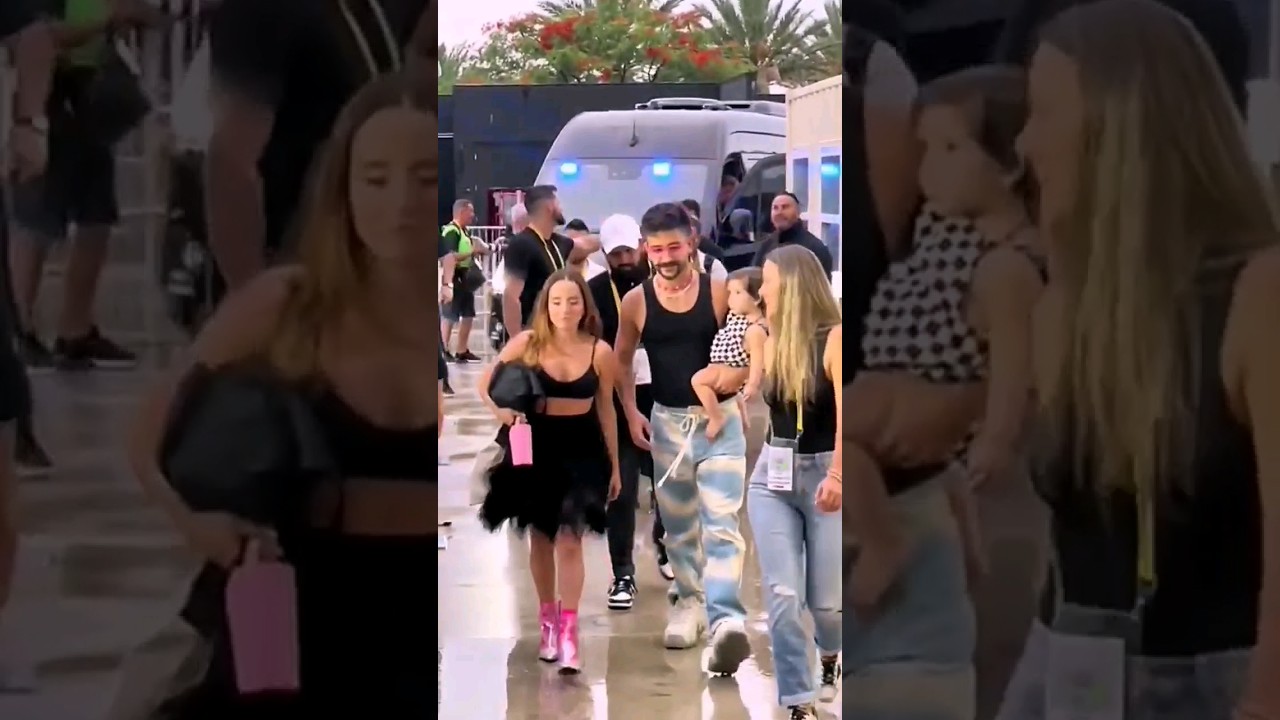llegada de #camilo #indigo y #evaluna a la presentación de #messi en el #interdemiami #latribu