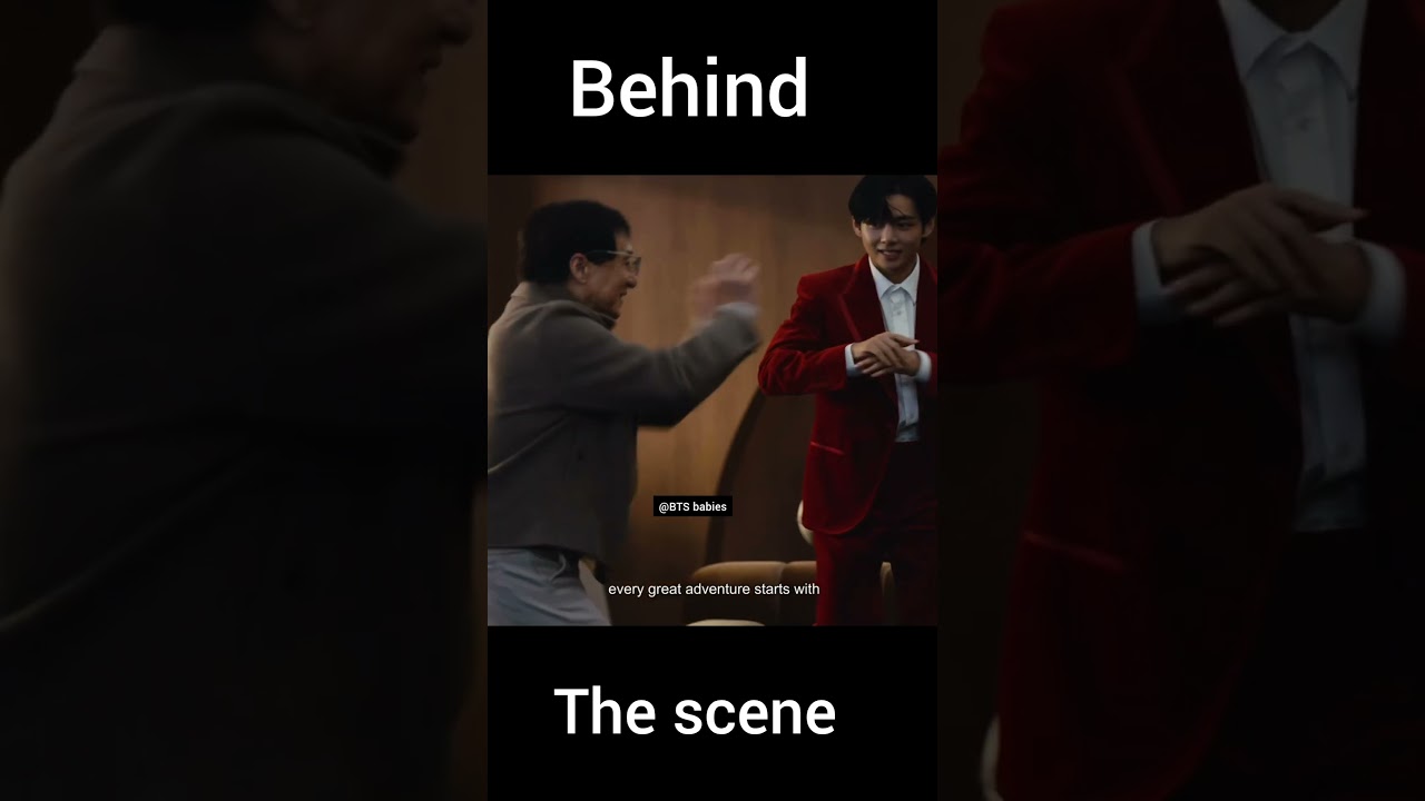 Taehyung and Jackie Chan ad behind the scenes #btsv #taehyung #jackiechan