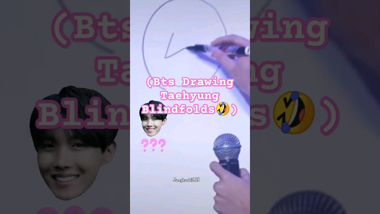 (Wait For Suga) Bts Drawing V Blindfold🤣 #shortsfeed #youtubeshorts #trending