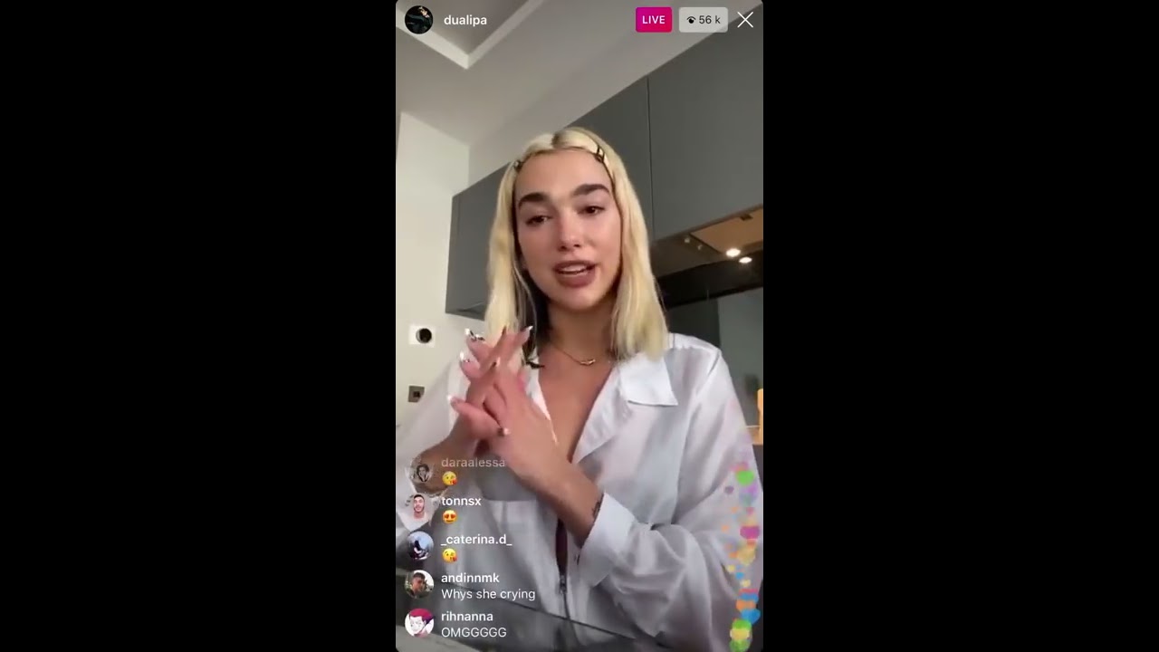 Dua Lipa crying on Instagram LIVE due Leaked Album and COVID19