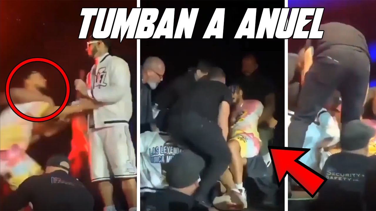 TUMBAN A ANUEL EN TARIMA: FANATICO LE CAE ENCIMA A ANUEL AA