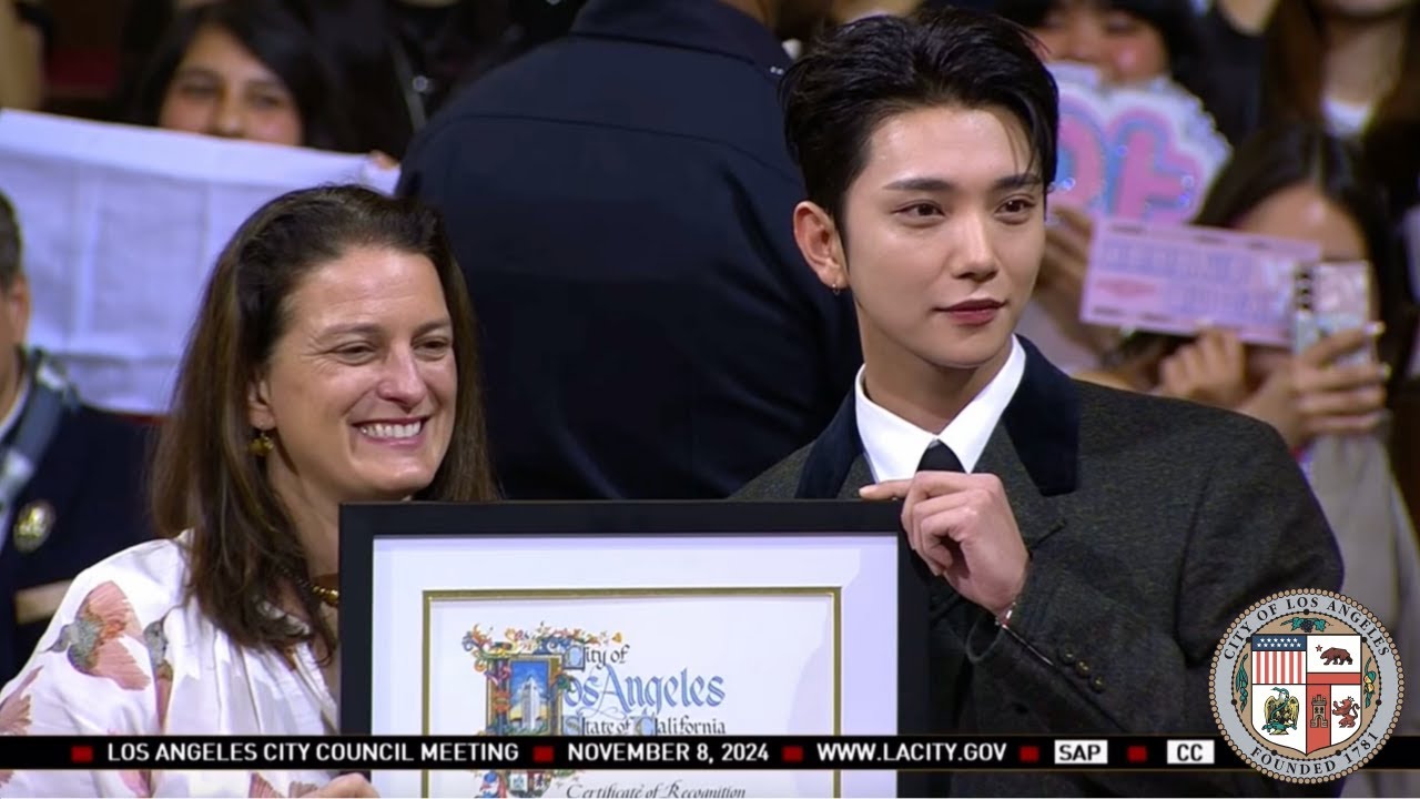 SEVENTEEN Joshua Gives Speech at LA City Council & Accepts Award! [Full HQ]