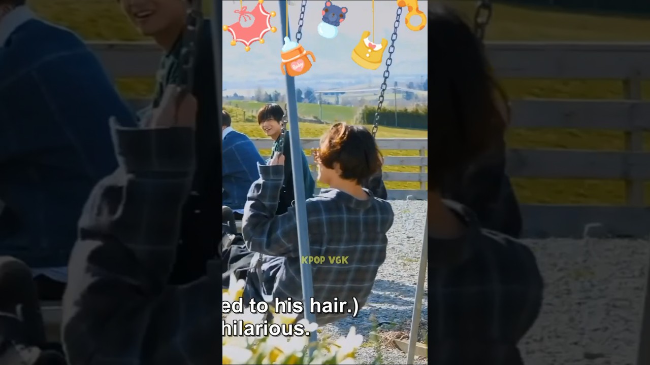 Jungkook Plays On The Swing And Hyungs's Reactions 😍😍 #shorts #bts #jungkook