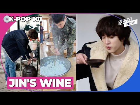 BTS Jin makes traditional Korean wine wearing his combat uniform