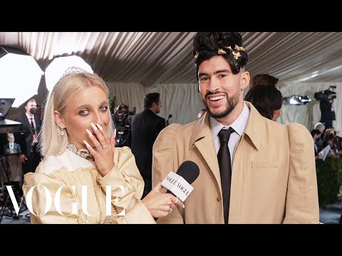 Bad Bunny on His Unique Met Gala Hairdo | Met Gala 2022 With Emma Chamberlain | Vogue