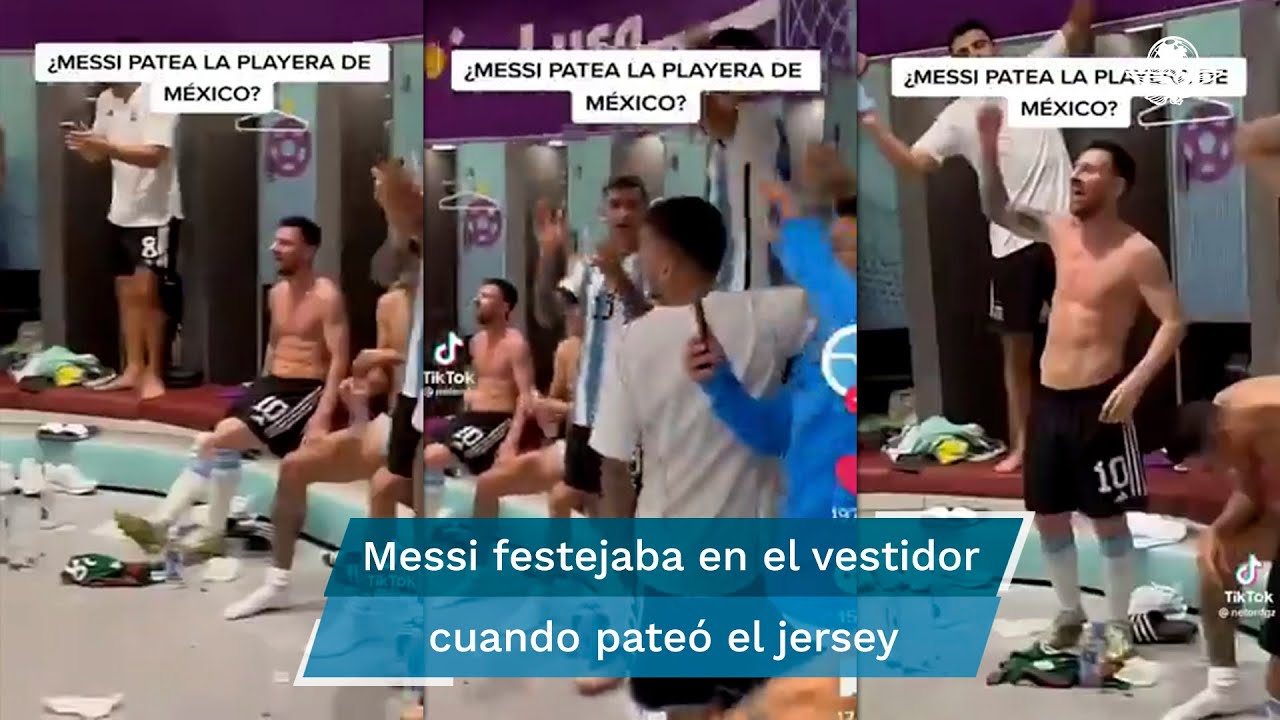 Messi causa polémica por "patear" playera de México