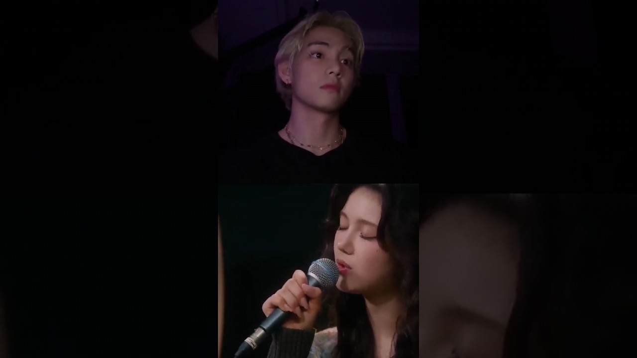 Taehyung Reacciona y Canta "Rainy Days" Junto a Danielle #shorts #taehyung #danielle