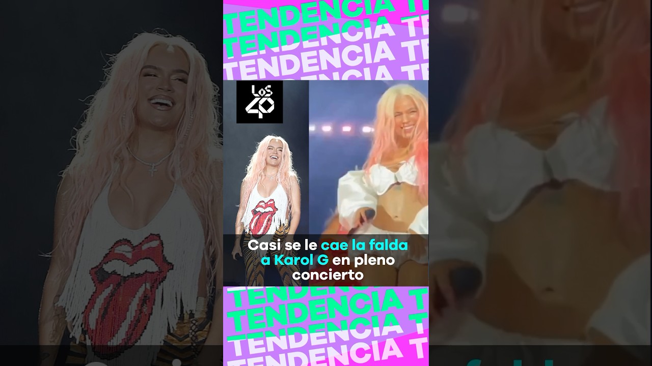 Se le cae la falda a karol G en concierto 😱                     #karolg #los40colombia #concierto