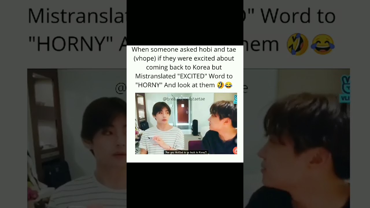 Taehyung reaction when Jhope mistranslated excited to HORNY🤣🤣🤣