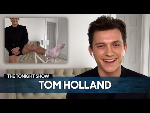 Tom Holland Shows Off His Viral Pants-less Look for Virtual Interviews | The Tonight Show