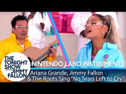Ariana Grande, Jimmy & The Roots Sing "No Tears Left to Cry" w/ Nintendo Labo Instruments