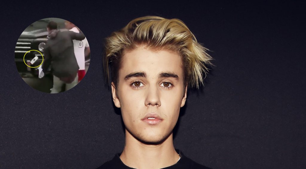 Justin Bieber le tira a el suelo el celular de un fanático que quería un Selfie