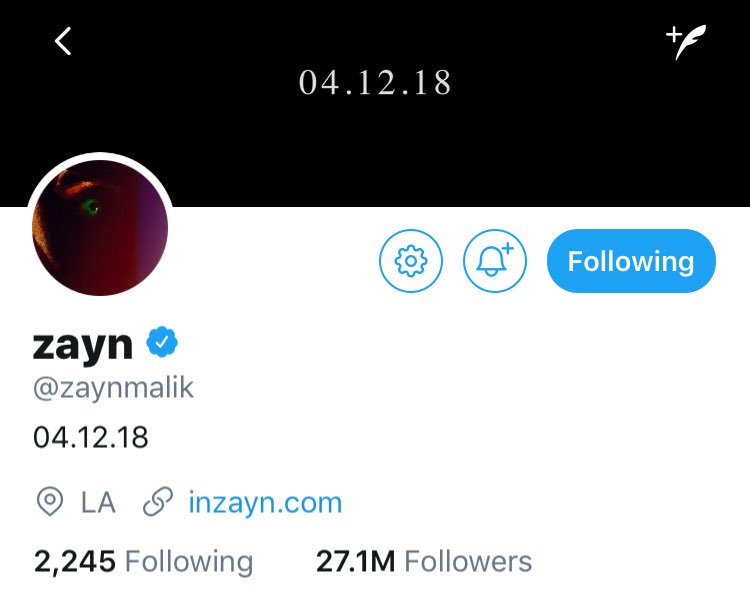 Zayn hace cambios en sus redes sociales