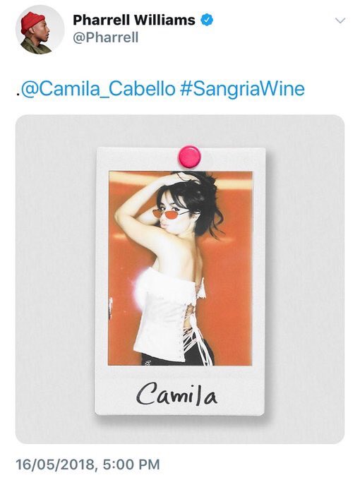 Camila Cabello y Pharrell Williams lanzaran juntos un nuevo sencillo