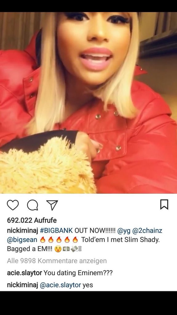 Nicki Minaj confirmó que está saliendo con Eminem