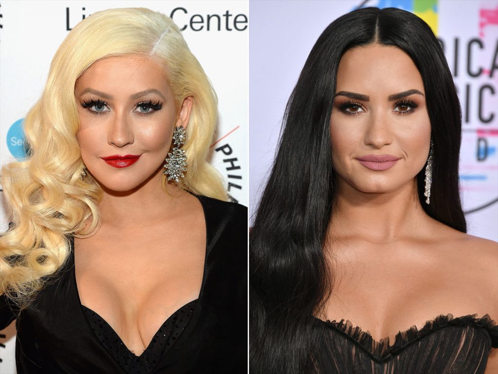 Demi Lovato reacciona a su nominación a los Grammys junto a Christina Aguilera