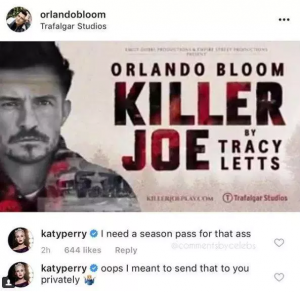 A Katy Perry se le escapó un mensaje subido de tono que era para Orlando Bloom A Katy Perry se le escapó un mensaje subido de tono que era para Orlando Bloom