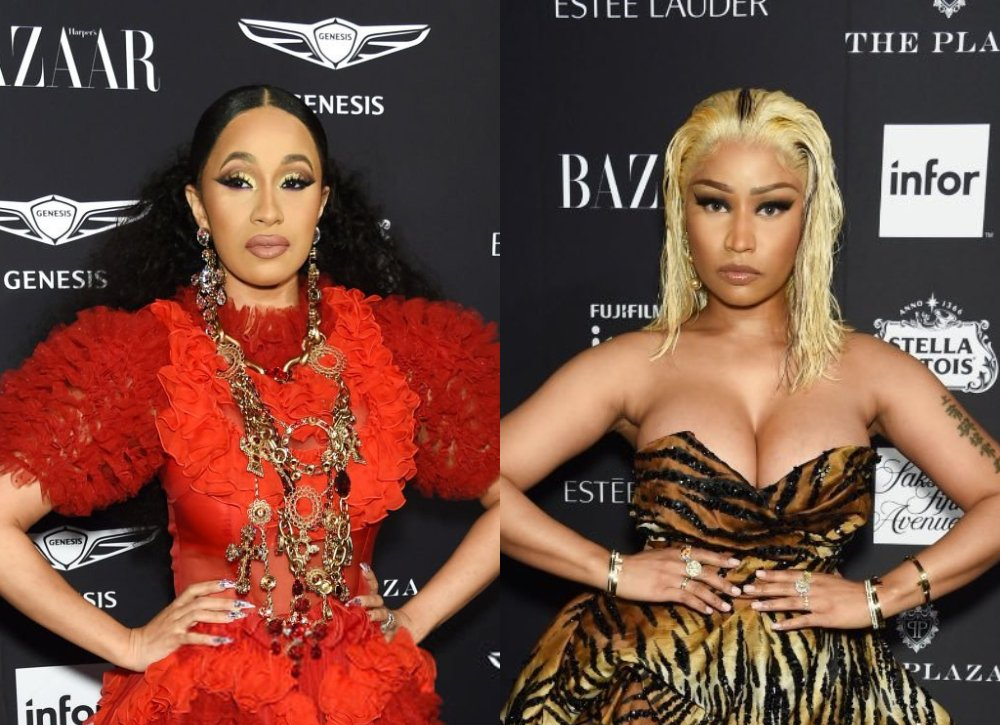 Cardi B le tiró un tacón a Nicki Minaj en la fiesta de Harper Bazaar