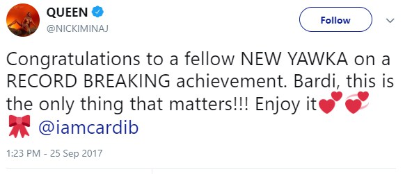 Nicki Minaj bloqueó a Cardi B de Twitter