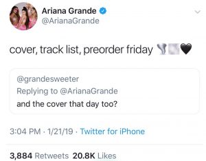 El quinto álbum de estudio de Ariana Grande está cerca