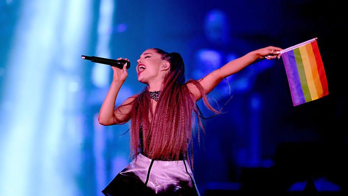 LOS ANGELES, CA - JUNE 02:  (EDITORIAL USE ONLY. NO COMMERCIAL USE) Ariana Grande performs onstage during the 2018 iHeartRadio Wango Tango by AT&T at Banc of California Stadium on June 2, 2018 in Los Angeles, California.  (Photo by Kevin Winter/Getty Images for iHeartMedia)