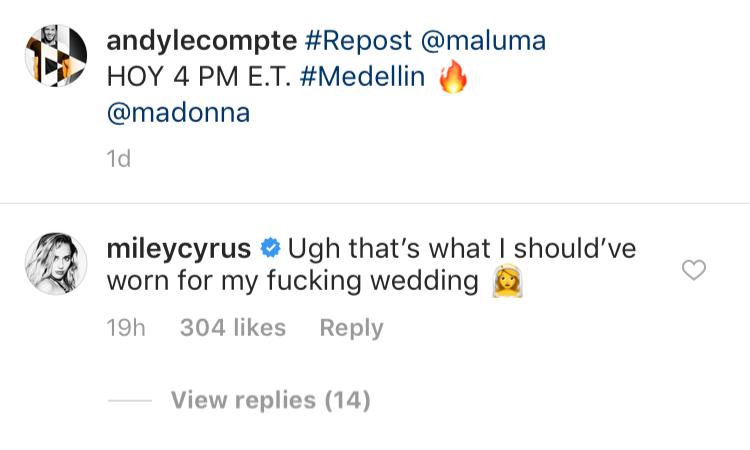 Miley Cyrus se llena de envidia por la colaboración de Madonna y Maluma