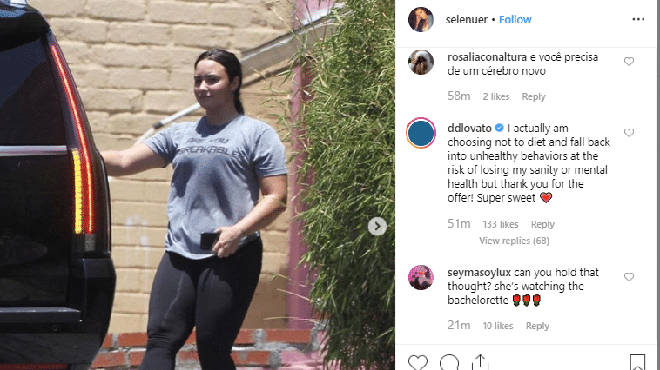 Demi Lovato le responde a fanático que la mandó a adelgazar Demi Lovato le responde a fanático que la mandó a adelgazar