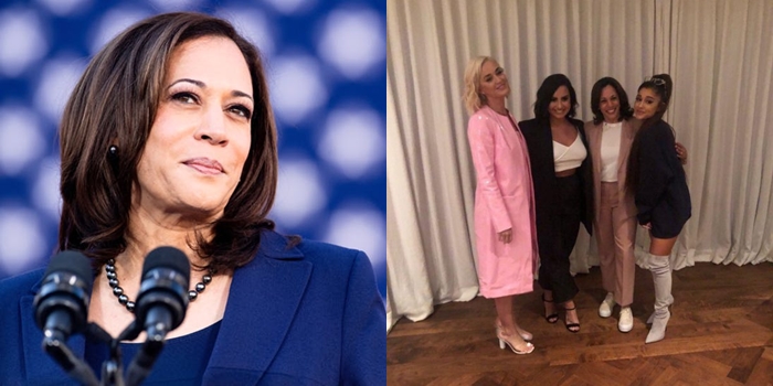 Katy, Ariana, y Demi se reúnen con la nueva candidata a la presidencia de USA