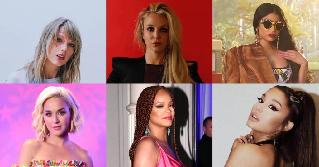 Artistas femeninas con más top 10 en el Billboard hot 100 en este siglo