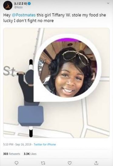 Lizzo enfurece en redes sociales tras perder su comida 'Tienen suerte de que no pelee más'