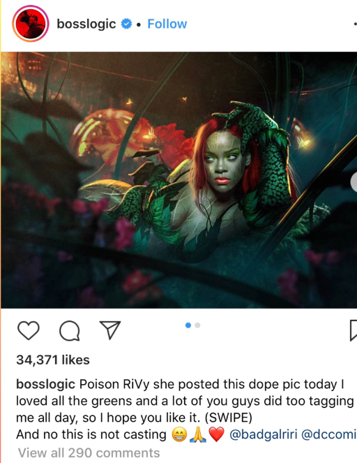 Rihanna podría interpretar a la villana 'Poison Ivy' en la próxima película de Batman